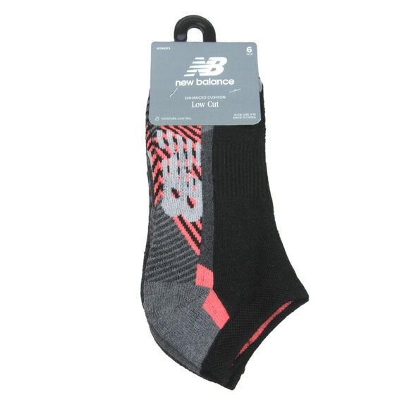 New Balance Enhanced Cushion Low Cut Socks Womens Size (4-10) 6 Pairs Pack NEW - Picture 1 of 9